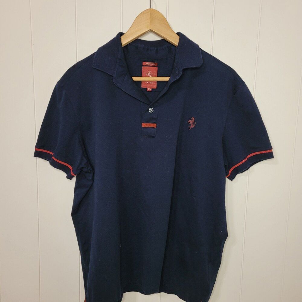 Ferrari Prima Made in Italy Navy Short Sleeve Polo Shirt Mens Size XL